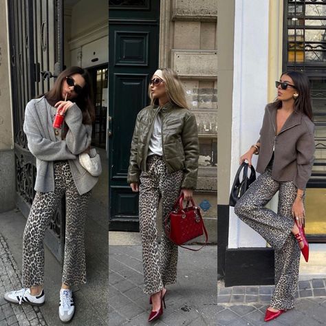 Silk Pants Outfit Street Styles, Print Trousers Outfit, Silk Pants Outfit, Trousers Street Style, Linda Sza, Leopard Trousers, Leopard Jeans, Summer Outfit Inspiration, Beauty Clothes