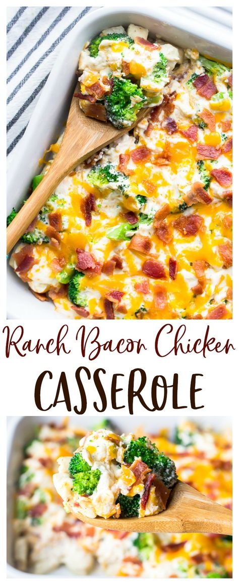 Bacon Chicken Casserole, Broccoli Bacon, Chicken Bacon Ranch Casserole, Creamy Ranch, Bacon Chicken, Chicken Bacon Ranch, Gf Recipes, Chicken Broccoli, Living Proof