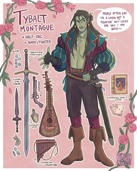 It’s about time my big handsome half-orc got an outfit update. Time for lover-boy to embrace his bard side.  . . #dnd #dndcharacter #dndart… | Instagram Dnd Orc, Dnd Bard, Half Orc, D D Character Ideas, Dnd Classes, Dungeons And Dragons Art, Male Character, Dungeons And Dragons Characters, Dnd Art