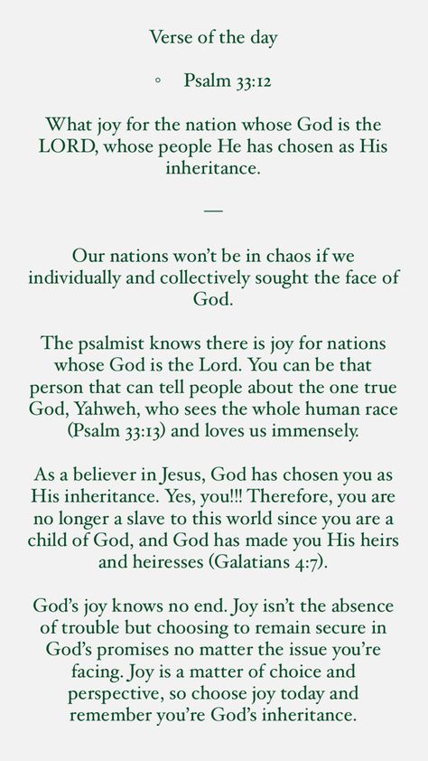 Psalms 33:12, Psalm 33:12, Grow With God, Today Word, Verse For The Day, Jesus Freaks, Verse For Today, Psalm 33 12, Sarah Jakes