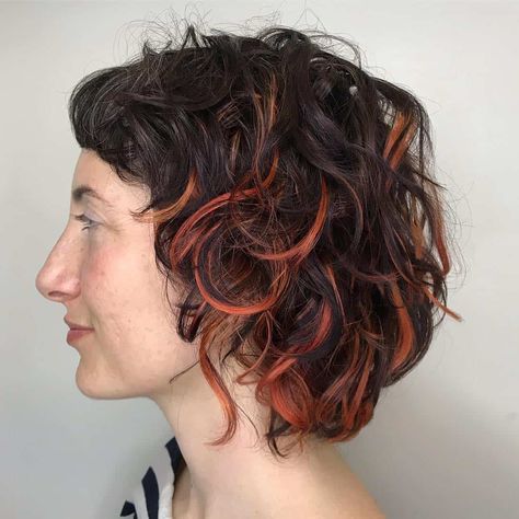 Highlights For Brown Curly Hair, Highlights Short Curly Hair, Curly Hair Peekaboo Color, Product For Hair Growth, Peek A Boo Highlights, Hair Peekaboo, Baby Bangs Long Hair, Blonde Peekaboo Highlights, Red Peekaboo