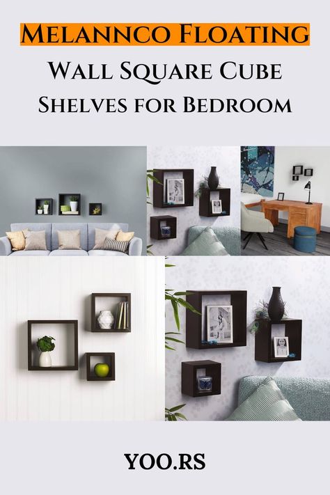 Melannco Floating Wall Square Cube Shelves for Bedroom Wall Cubes Ideas Decor, Cube Shelves Decor, Floating Cube Shelves, Square Shelves, Square Floating Shelves, Cube Wall Shelf, Shelves For Bedroom, Shelves Decor, Wall Cubes