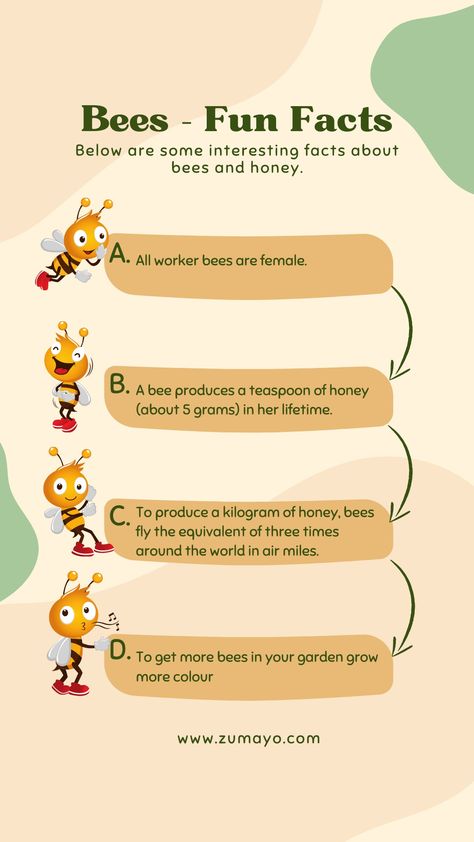 Bee Facts For Preschoolers, Tutoring Elementary, Bees Facts, Bee Facts For Kids, Bees Project, Facts About Honey, Facts About Bees, Fun Facts About Bees, Honey Facts