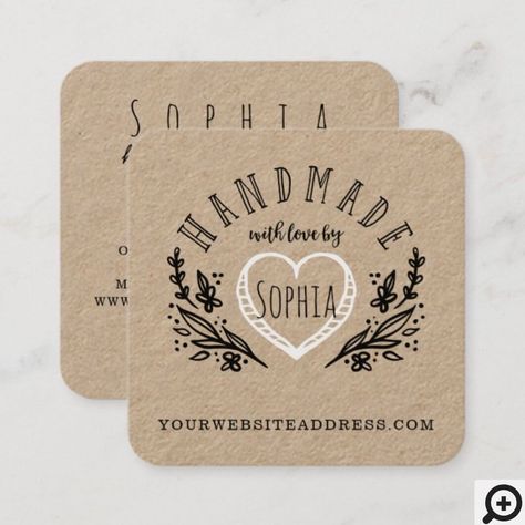 Handcraft Logo Design, Logo For Handmade Business, Handmade With Love Logo, Handmade Paper Business Cards, Craft Business Cards, Homemade Business, Logo Handmade, Art Business Cards, Make Business Cards