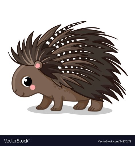 Cute Porcupine, Animal Lessons, Simple Crafts, Cute Paintings, Cute Animals Images, All About Animals, Kids Coloring Books, Cute Animal Drawings, Kawaii Drawings