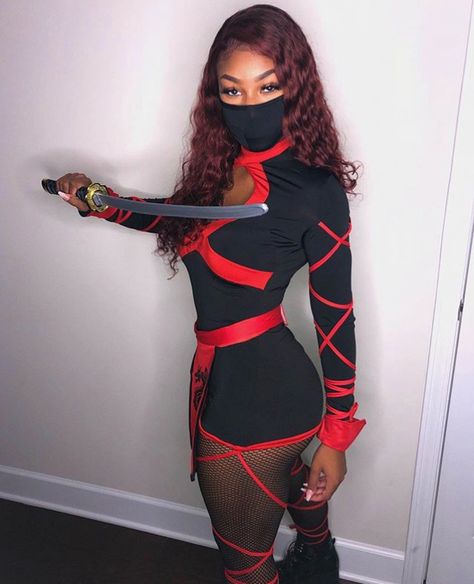 Aethstetic Halloween Costume, Halloween Costumes Black, Ninja Halloween, Badass Halloween Costumes, Easy Halloween Costumes For Women, Hot Halloween Outfits, Halloween Costumes College Girls, Holloween Costume, Trendy Halloween Costumes