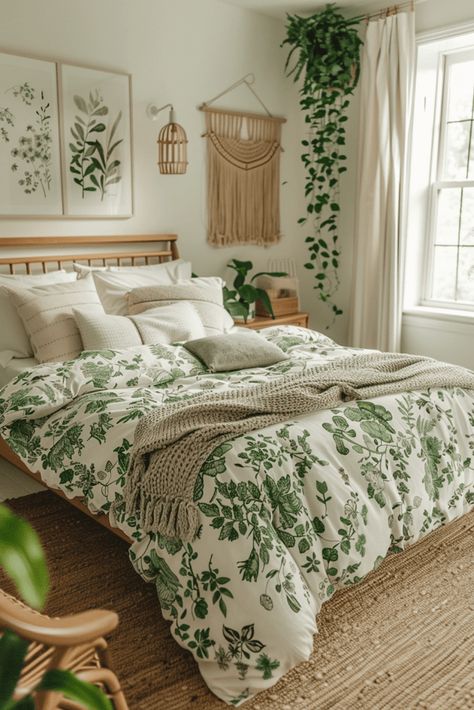 Boho Bedroom Design, Boho Style Bedroom, Bedroom Decor Inspiration, Stil Boho, Style Bedroom, Cozy Room Decor, Bedroom Refresh, Styl Boho, Bedroom Green