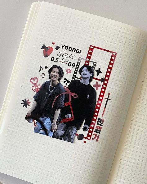 kpop journal • Instagram Retro Journal Ideas, Kpop Bullet Journal, K Pop Journal, K Drama Journal, Kpop Journal, Music Journal, Bullet Journal Ideas Templates, Notes Journal, Cute Journals