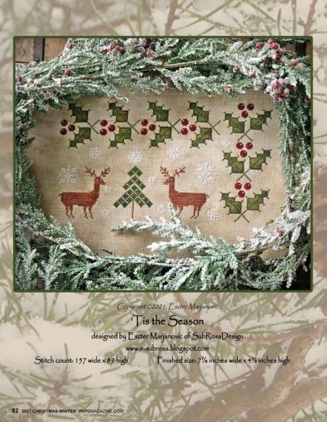 Gallery.ru / Фото #82 - Punch Needle & Primitive Stitcher - Holiday - Mussen Primitive Punch Needle Patterns, Punch Needle And Primitive Stitcher, Cross Stitch Gallery, Cross Stitch Magazines, Cross Stitch Christmas, Punch Needle Patterns, Stitch Christmas, Christmas 2015, Cross Stitch Patterns Christmas