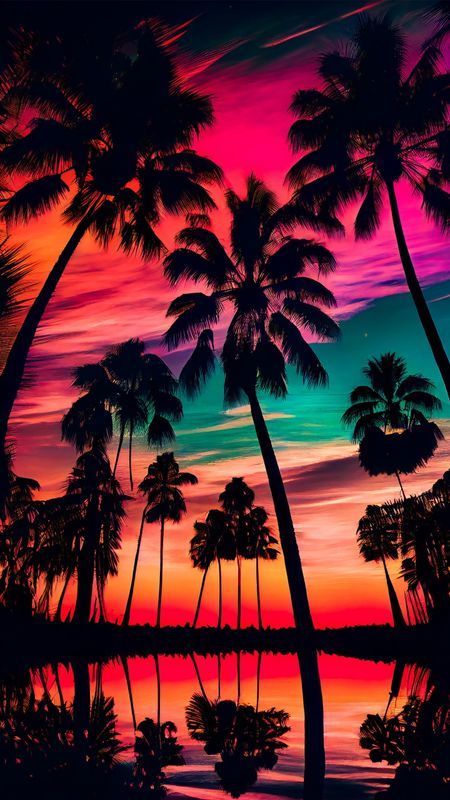 Palm Trees Wallpaper, Pretty Landscapes, Art Gallery Wallpaper, Beautiful Wallpapers Backgrounds, Sunset Wallpaper, Cool Wallpapers Art, Beautiful Landscape Wallpaper, Phone Wallpaper Images, Pretty Wallpapers Backgrounds