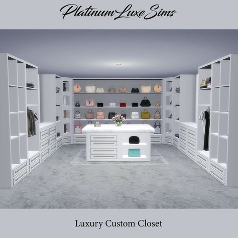 Mini Luxury Homes, Platinum Luxe Sims Cc, Sims 4 Walk In Closet, The Sims 4 Decor Cc, Luxury Sims 4 Cc, Ts4 Wallpaper Cc, Sims 4 Cc Luxury Clothes, Sims Cc Furniture, Sims Interior