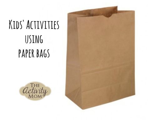 Kids Activities using Paper Bags Tots Activities, Asb Ideas, Therapist Tools, Camp Party, Recycling Activities, Paper Grocery Bags, Children Crafts, Paper Bag Crafts, Mom Activities