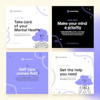 Social Media Posts For Mental Health, Who We Are Post Design, Medical Social Media Post Design, Medical Instagram Feed, Medical Instagram Post, Mindfulness Design, Instagram Posts Design, Post Instagram Design, Medical Instagram