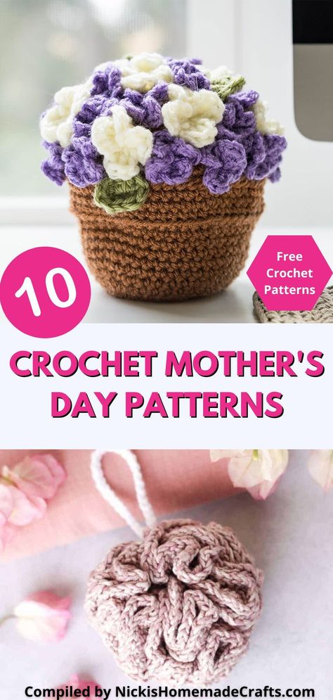 Celebrate the special women in your life this Mother's Day with a thoughtful handmade gift. We've got you covered with 20 free crochet patterns that are so quick and easy to make, you'll have more time to spend with the people you love. From delicate flowers and lacy scarves to whimsical animals and cuddly blankets, these free patterns will show just how much you care. Make something special this Mother's Day and give the gift of love with these free crochet patterns. Free Crochet Mothers Day Patterns, Crochet Patterns For Mothers Day, Crochet Gifts For Ladies, Crochet Mothers Day Gift, Crochet Ideas For Mothers Day Gifts, Crochet Gifts For Mother In Law, Mother’s Day Crochet Patterns Free, Quick Crochet Gift Ideas For Women, Mother’s Day Crochet Gifts