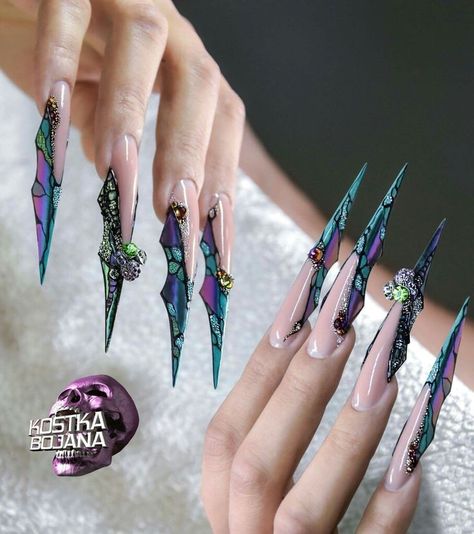 3d Nail Art Designs, Crazy Nail Art, Long Stiletto Nails, Edge Nails, Fantasy Nails, Stiletto Nails Designs, Crazy Nails, Nail Forms, Absolutely Fabulous