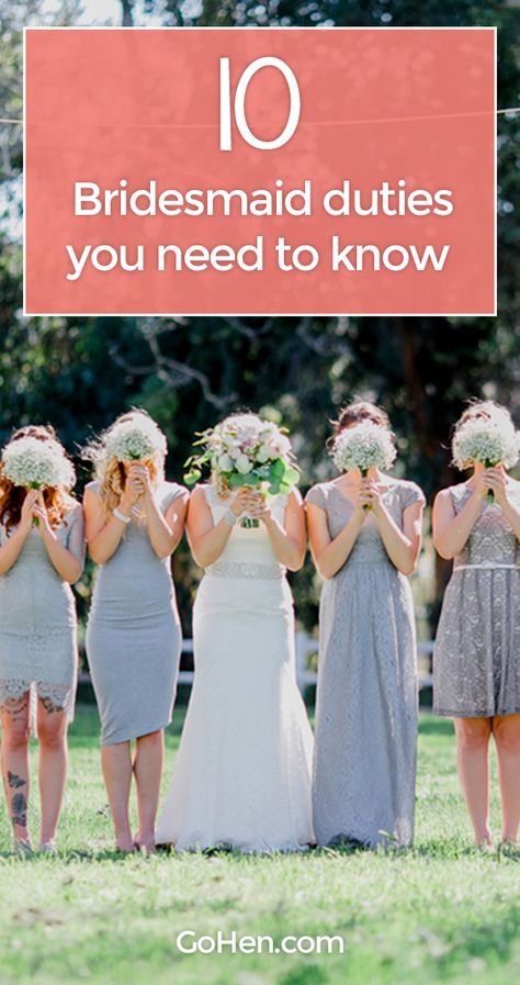 Here at GoHen, we've come up with the definitive bridesmaid duties checklist, so you know exactly what's expected of you.  #bridesmaidduties #bridesmaid #bridesmaiddutieschecklist #bridesmaiddutiesideas #bridesmaiddutyideas #wedding #weddingideas #maidofhonour #weddinginspiration Bridesmaids Duties Wedding Day, Bridesmaid Assignments, Jobs For Bridesmaids Day Of, Bridesmaid Duties Day Of Wedding, Bridesmaid Duties Checklist, Bridesmaid Checklist, Engagement Advice, Bridesmaid Duties, Bridesmaids Groomsmen