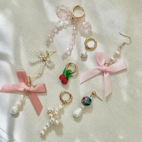 Earrings and more at The Hours! 🏹 Visit thehoursandco.com for more 🫶🏻 #cherishthehours #thehours Pink Aesthetic Girly, Cottagecore Princess, Soft Girl Era, Princess Core, The Hours, Bespoke Jewellery, Soft Girl, Pink Aesthetic, Ribbon Bows