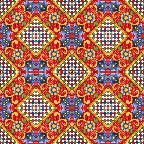 Sicilian Decor, Sicilian Art, Pizzeria Design, Motif Art Deco, Tiles Pattern, Gucci Floral, Italian Interior Design, Sicilian Recipes, Tile Projects