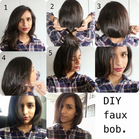 DIY Faux Bob | Fashion at its Fall Faux Bob Tutorial, Bob Fashion, Faux Bob, Beauty Treats, Easy Makeup Tutorial, Its Fall, Diy Beauty Recipes, Beauty Favorites, It's Fall