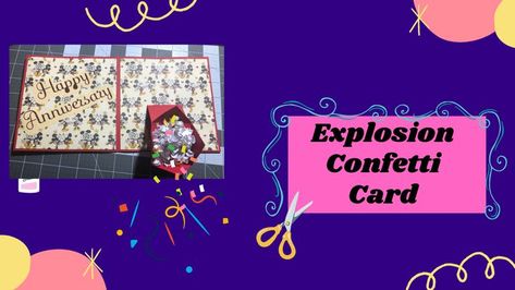 Step by step instruction in this YouTube Video No Dies Needed Confetti Explosion, Explosion Card, Confetti Cards, I Will Show You, Pop Up Cards, Hey There, Digital Stamps, Youtube Video, Step By Step Instructions