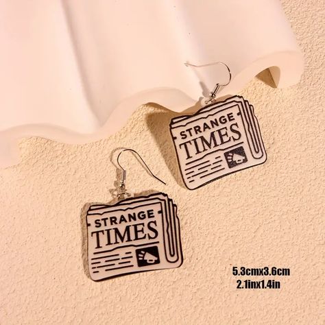 Silly Earrings, Times Newspaper, Funny Earrings, Quirky Jewelry, Everyday Gifts, Acrylic Jewellery, Trendy Gift, Acrylic Earrings, Geometric Earrings