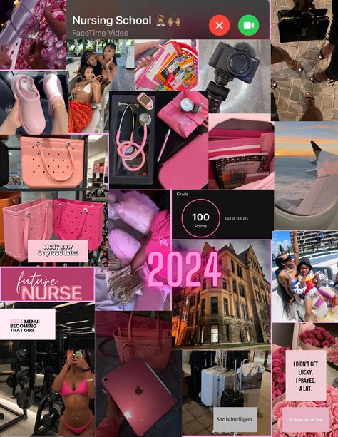 Nurse Aesthetic Vision Board, 2024 Vision Board Nursing School, Lpn Asethic, Nurse Collage Aesthetic, Labor And Delivery Nurse Aesthetic Black Women, Ipad Wallpaper Nursing Student, Nursing School Aesthetic Black Women, Nursing Dream Board, Different Types Of Nurses