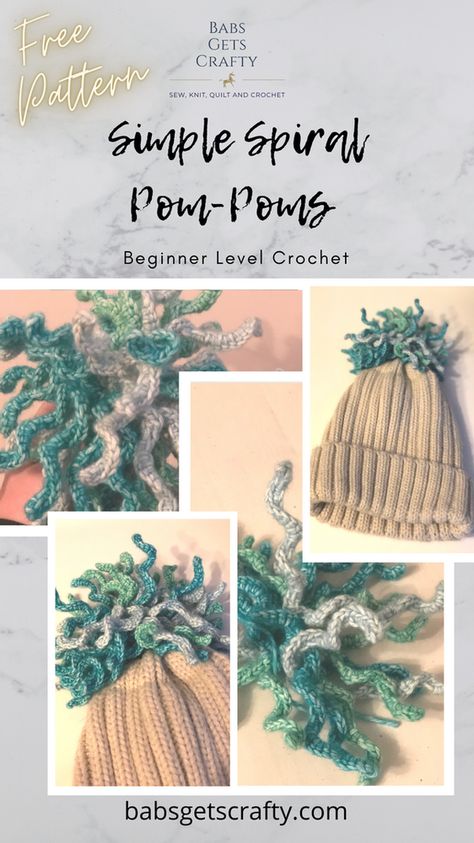 Pom Pom For Hat, Crochet Pompom, Charity Crochet, Crochet Pom Pom Hat, Crochet Pom Pom, Crochet Spiral, These Things Happen, Crochet Caps, Cheer Pom Poms