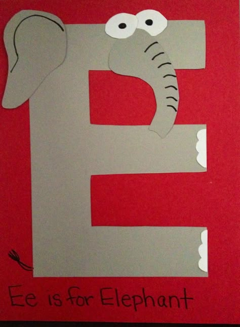 Letter E Crafts, Letter E Art, Letter E Activities, E Is For Elephant, Letter E Craft, Preschool Letter Crafts, Alphabet Crafts Preschool, Abc Crafts, Alphabet Letter Crafts