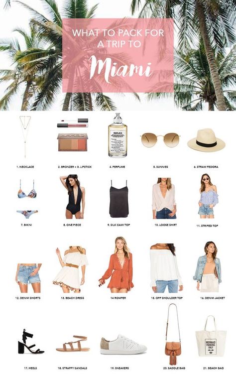 Florida Vacation Outfits, Trip To Miami, Beach Vacation Packing, Beach Vacation Packing List, Miami Vacation, Florida Outfits, Miami Travel, Miami Outfits, Packing List For Vacation