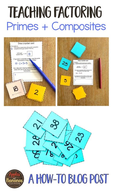 Teaching Prime And Composite Numbers, Prime And Composite Number Activities, Prime Factorization Activities, Prime Numbers Activity, Algebra Factoring, Prime Factorization Worksheet, Pre Algebra Activities, Finding Factors, Prime And Composite Numbers