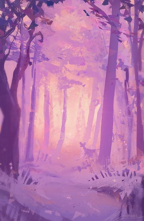 Magical Places Art, Purple Illustration Art, Yellow Purple Aesthetic, Magic Landscape, Purple Illustration, Stage Art, Fantasy Background, Pretty Backgrounds, Background Drawing