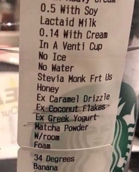 This is the longest and most extra Starbucks order we have ever seen! Longest Starbucks Order, Starbucks Price, Starbucks Prices, Starbucks Orders, Starbucks Order, Coffee History, How To Order Starbucks, How To Order Coffee, Yogurt Recipes