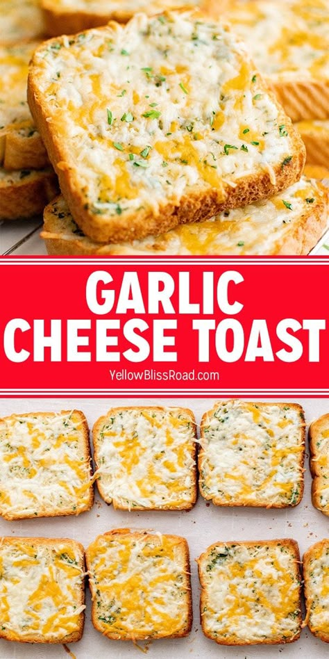 Garlic Cheese Toast With Bread, Garlic Cheese Butter, Diy Garlic Toast, Pizza On Garlic Toast, Homemade Garlic Toast With Bread, Diy Cheesy Garlic Bread, Garlic Bread Using Sandwich Bread, Garlic Parmesan Toast, Garlic French Toast