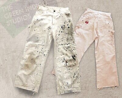 ad eBay - Vintage Dickies Jeans Work Pants Size 29.5 X  22 White Denim Paint Splatter - Buy Now, click the link (eBay) Denim Paint, Tan Paint, Paint Splatter Jeans, Dickies Jeans, Dickie Jeans, Vintage Dickies, Clothing Jeans, Painted Denim, Jeans Women