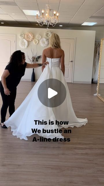 Flares bridal on Instagram: "💫 A wedding dress bustle is a practical feature set up in alterations. It’s meant to lift the train of your wedding gown giving you the freedom to move around and dance during your reception." Types Of Bustles Wedding Dresses, Wedding Dress Train Bustle, Wedding Gown Bustle, Dress Bustle, Wedding Dress Bustle, Dress Train, Wedding Dress Train, A Wedding Dress, A-line Wedding Dress