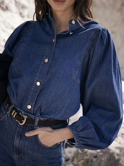 Coach Velvet Puff Sleeve, Velvet Clothing, Velvet Clothes, Puff Long Sleeves, Millinery Hats, Denim Blouse, Jeans Jacket, Lauren By Ralph Lauren, Mint Velvet