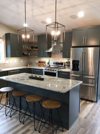 Custom Home Photo Gallery & Images | Wausau Homes Wausau Homes, L Shape Kitchen Layout, Small L Shaped Kitchens, Kitchen Layouts With Island, Best Kitchen Colors, Light Floors, Homes Kitchen, Espresso Kitchen, Kitchen Layout Plans