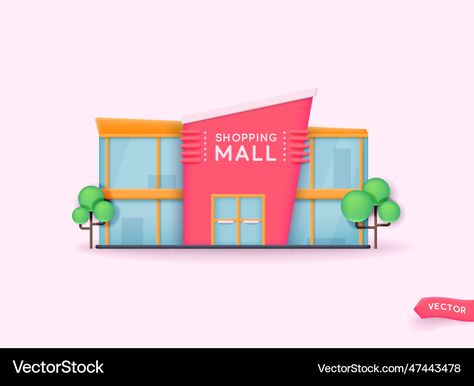 Mall Building, Building Exterior, Vector Illustrations, Drawing For Kids, Shopping Mall, High Res, Png Images, Adobe Illustrator, Vector Free