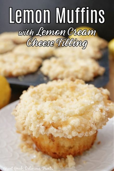 Lemon Muffins Lemon Cream Cheese Filling, Lemon Heaven, Delicious Lemon Desserts, Lemon Muffin Recipes, Recipes Muffins, Yummy Bread, Stuffed Cookies, Lemon Cream Cheese, Bakery Items