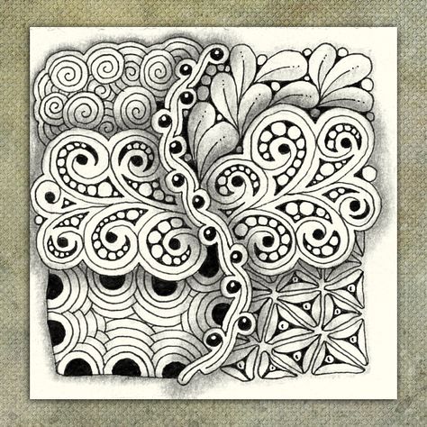 Time for Tangling: Classic Zentangle® - Crescent Moon, Dewd, Flux, Opus, Printemps, Tipple & Tripoli Metallic Colored Pencils, Zen Doodles, Seed Art, Pen Doodles, Zen Doodle Patterns, Small Pretty Tattoos, Zen Doodle Art, Doodles Zentangles, My Drawings