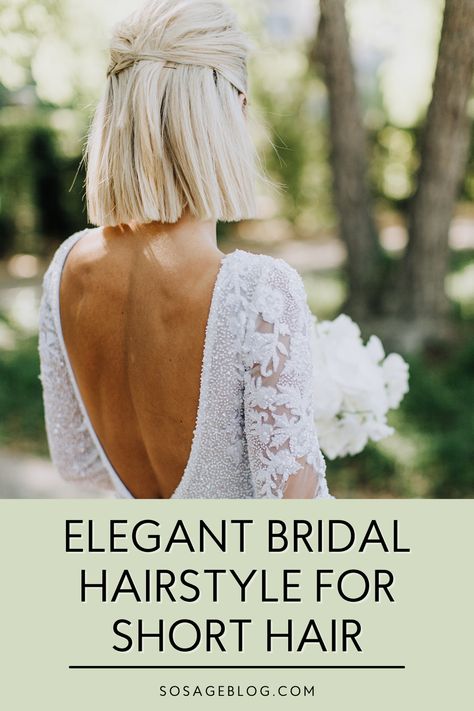 Half Up Wedding Hair Short Length, Short Hair Down Wedding Styles, Short Straight Hair Styles For Wedding, Bob With Veil, Bobbed Wedding Hair, Casual Wedding Hair Down, Glam Short Hair Wedding, Shoulder Length Bridal Hair Half Up, Short Straight Hair Wedding Styles