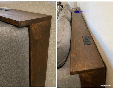 Rustic Wood Console Table With Built in Charging Outlet Behind the Couch Table Solid Wood Farmhouse Table With USB Plugs - Etsy Behind The Couch Console, Couch Console, Custom Console Table, Behind The Couch, Koti Diy, Behind Couch, Diy Sofa Table, Couch Table, Diy Sofa