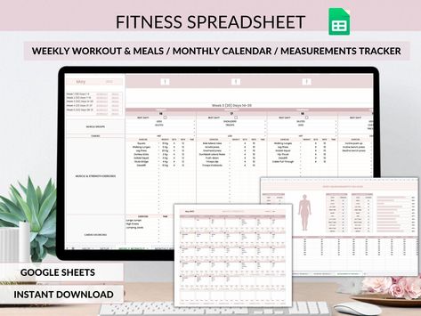 Fitness planner spreadsheet workouts tracker google sheets template weekly workouts planner digital weight loss tracker editable fitness plannercards #plannerdividers🍭 Workouts Tracker, Workouts Planner, Free Wedding Planner Printables, Fitness Planner Free, Weekly Workouts, Workout Template, Excel Hacks, Free Wedding Planner, Weight Tracker