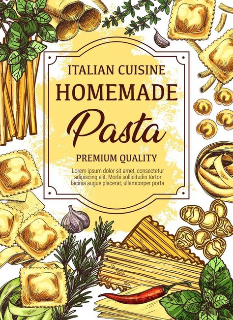 Homemade Italian cuisine pasta sketch poster Pasta Sketch, Pasta Icon, Pasta Poster, Italian Poster, Sketch Poster, Italian Posters, Homemade Italian, Homemade Pasta, Poster Poster