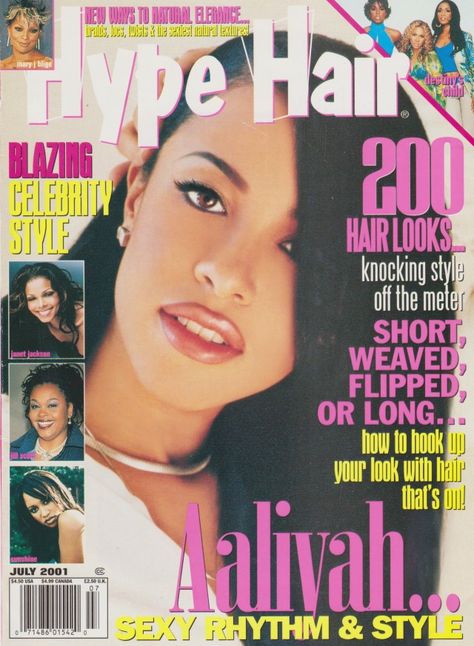 Aaliyah Magazine, Hype Hair Magazine, Ebony Magazine Cover, 2000s Magazines, Black Hair Magazine, Hype Hair, Jet Magazine, Aaliyah Haughton, Ebony Magazine