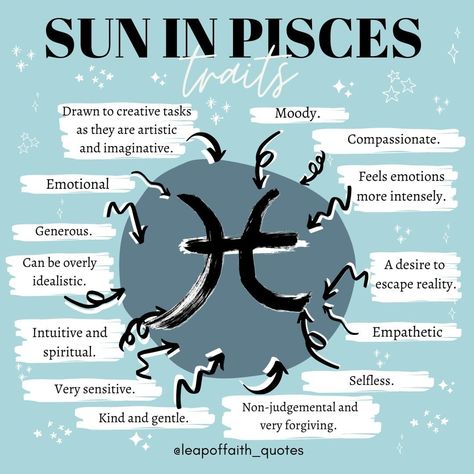 Jess Eddey on Instagram: “SUN IN PISCES TRAITS // hello all our Pisces babes! Who here is an Pisces Sun? Pisces are known for being intuitive, compassionate…” Sun In Pisces Aesthetic, Pisces Witchcraft, Sun In Pisces, Pisces Personality Traits, Wolf Magic, Pisces Sun Sign, Infp Woman, Astrology 101, Overly Sensitive