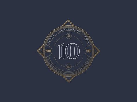 Tenth Anniversary Club by Mariusz Ciesla on Dribbble Emblem Design, Tenth Anniversary, Anniversary Logo, Club Design, Design Language, Graphic Design Inspiration, Global Community, Creative Professional, Logo Design