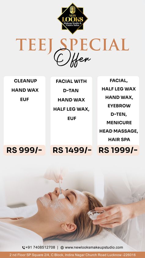 New Looks Salon Parlour Poster Design, Beauty Salon Models Poster, Salon Course Poster, Offers Poster, Beauty Parlour Offers, Salon Services Poster, Beauty Parlour Offer Poster, Offer Poster, Beauty Salon Price List