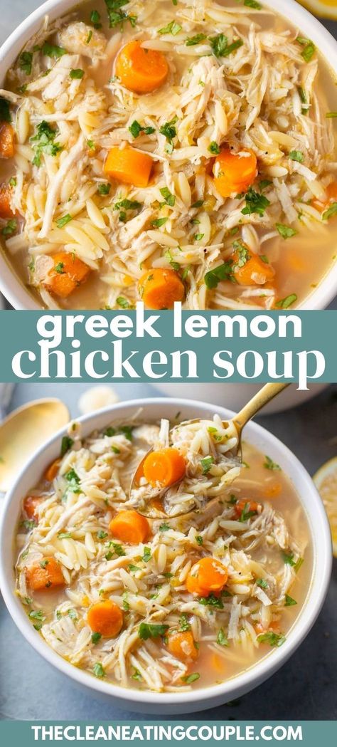 Healthy Diet Soup Recipes, Crockpot Or Instant Pot Recipes, Healthy Lemon Orzo Soup, Healthy Crockpot Meals Soup, Zesty Chicken Soup, Orzo Pasta Soup Recipes, Mediterranean Chicken Orzo Soup, Greek Lemon Soup Crockpot, Healthier Soup Recipes