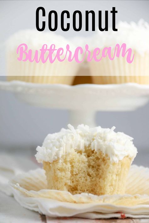 Coconut Buttercream Frosting Recipe, Buttercream Frosting Recipe Easy, Coconut Buttercream Frosting, Frost Cupcakes, Coconut Buttercream, Coconut Icing, Coconut Extract, Frosting Recipes Easy, Coconut Frosting